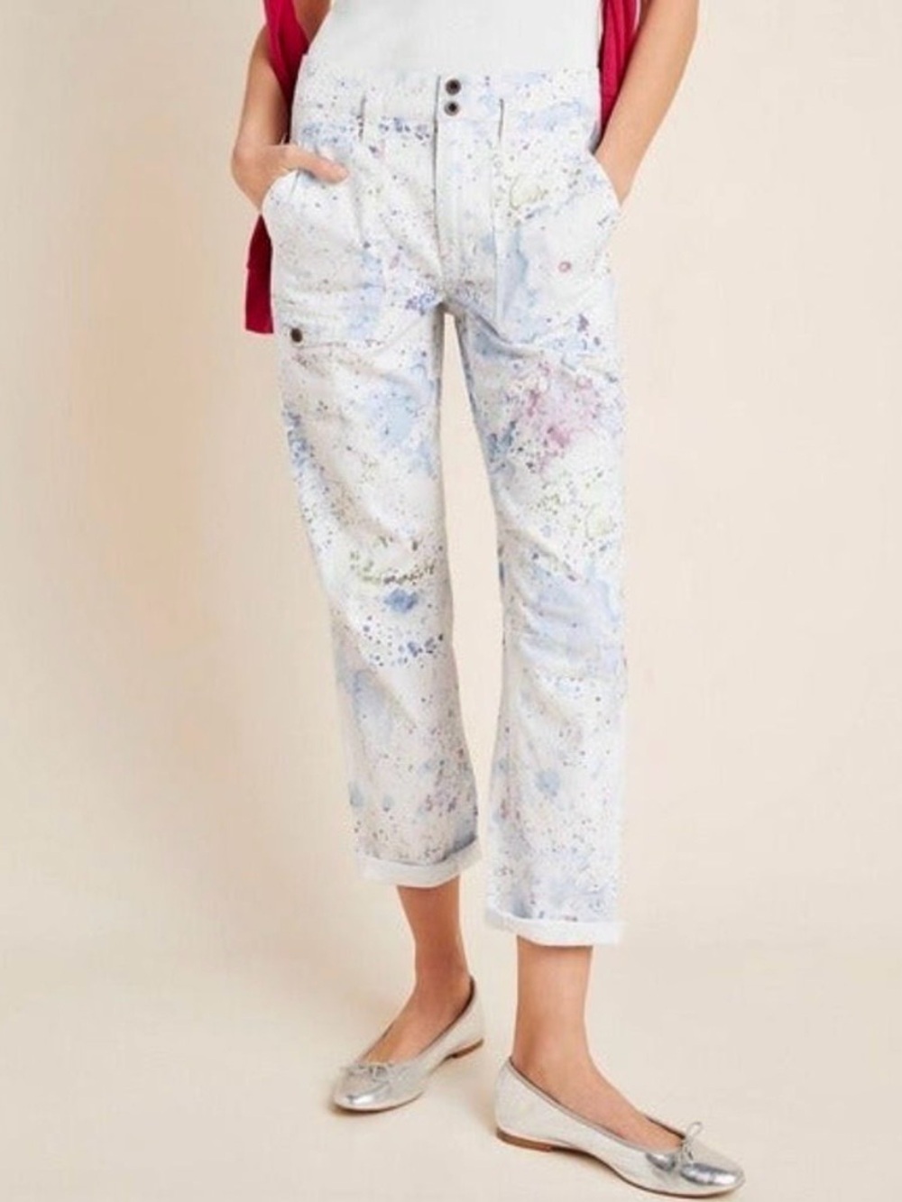 Anthropologie The Wanderer Watercolor Cargo Pants Size 29